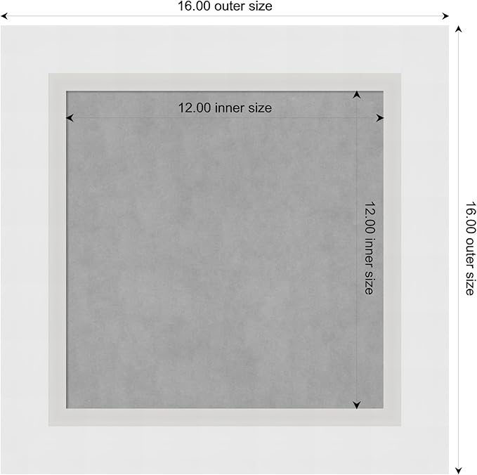 Amanti Art White Framed Magnetic Board 16x16 X-Small Vision Board for use with Magnets, 100% Metal Sheet to Display Items as Office Decor or for Home Organization in mudroom, Kitchen or Kids Room