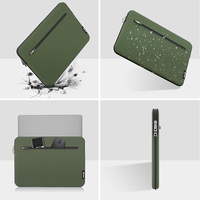 Smatree SlimPro Laptop Sleeve Case for 14 inch HP ProBook 445/440 G10/G9 Notebook PC, HP Laptop Case with Swift-Access Accessory Pocket, Patented Super-Corner Design, Green (S420G)