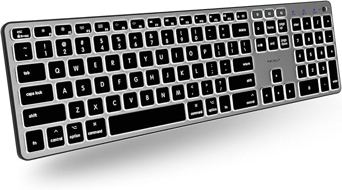 Macally Backlit Bluetooth Keyboard for Mac - Compatible Apple Keyboard Wireless - Multi-Device for MacBook Pro/Air, iMac, iMac Pro, Mac mini/Pro