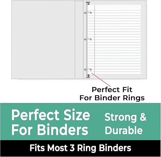 Rosmonde Bulk Loose Leaf Paper, 3600 Sheets, College Ruled, Bulk Filler Paper for Office, 8 x 10.5", 3 Hole Punched, 56 Gsm Thick Sheets, 24 Pack, 150 Sheets/Pack, Bulk Notebook Sheet for School