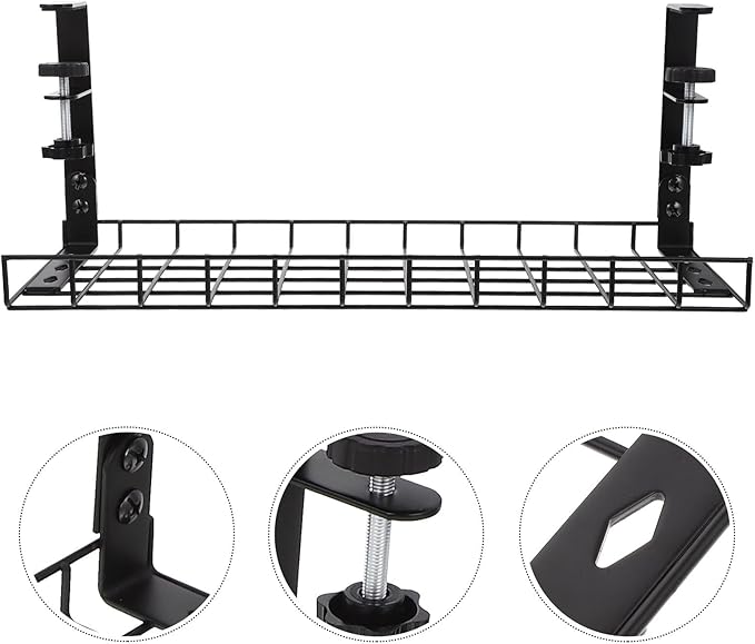 Under Desk Cable Organizer Tray 500Mm No Drill Cable Management Rack Wire Holder for Office Desk Power Strip Storage