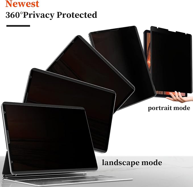 Mamol Upgraded 360° Privacy Screen Protector for iPad Pro 11" 4th 3rd 2nd 1st Generation 2022 2021 2020 2018/ iPad Air 5/ Air 4 10.9" (2022/2020) (Landscape+Portrait Privacy), Magnetic Removable