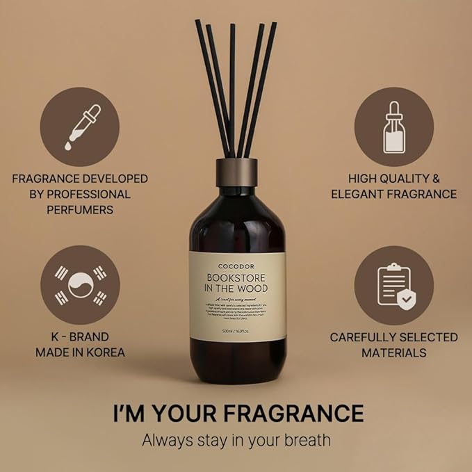 COCODOR Premium Reed Diffuser/Savon /16.9oz /1 Pack/Large Capacity Fragrance Scent Oil Stick Diffuser Set for Bedroom Bathroom Home Décor