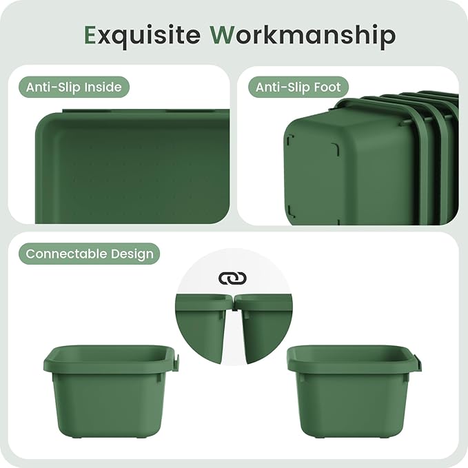 A-LuGei 【𝟮𝟴𝗣𝗖𝗦】 【𝟱𝗦𝗶𝘇𝗲】 ArmyGreen Drawer Organizer, Makeup organizer, 【Holds 177 Items】 Bathroom Organizers and Storage, Plastic Desk Organizer Divider, Organizer Bins for Office Vanity