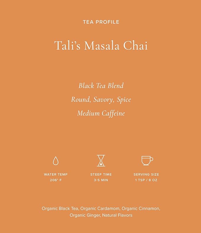 Art of Tea | Talis Masala Chai | 50 Eco Friendly Pyramid Chai Tea Bags Sachet