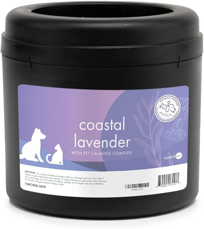 ScentAir Whisper Home Monthly Plug-in Refill, Fragrance Cartridge for Home and Office, Coastal Lavender Pet Calming
