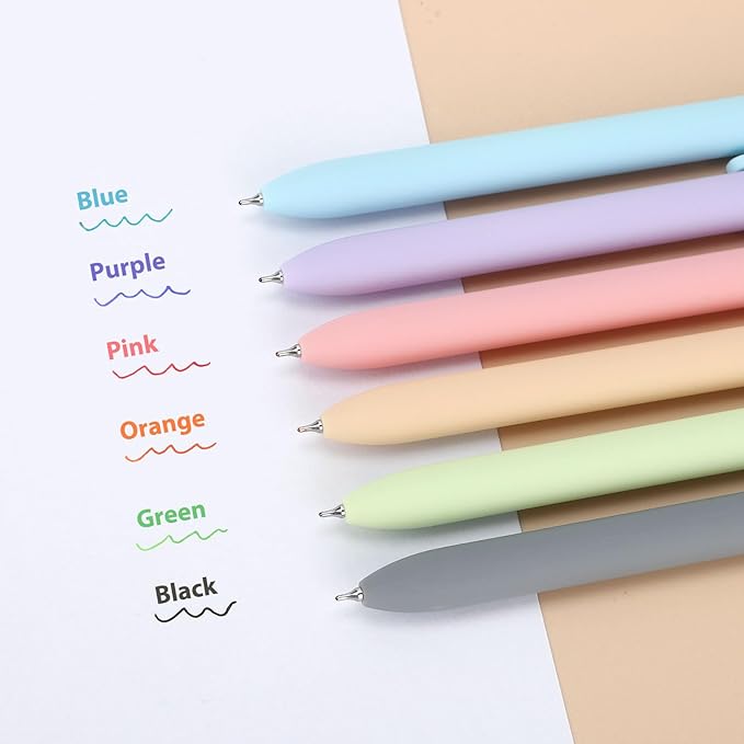 FIOVER Colored Pens, 24 Pack Colorful Gel Pens, Quick-Dry 0.7mm Medium Point for Journaling, Note Taking, Doodling, Aesthetic Office School Supplies, Gifts for Women Men(24PCS Aesthetic+Vintage)