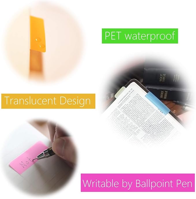 KICNIC Sticky Tabs 1 Inch, 720pcs Book Tabs, Colored Page Markers Self Adhesive, Repositionable Note Tabs for Documents, Books, Paper, Notebooks, Filing and Folders [36 Sets, 10 Colors]