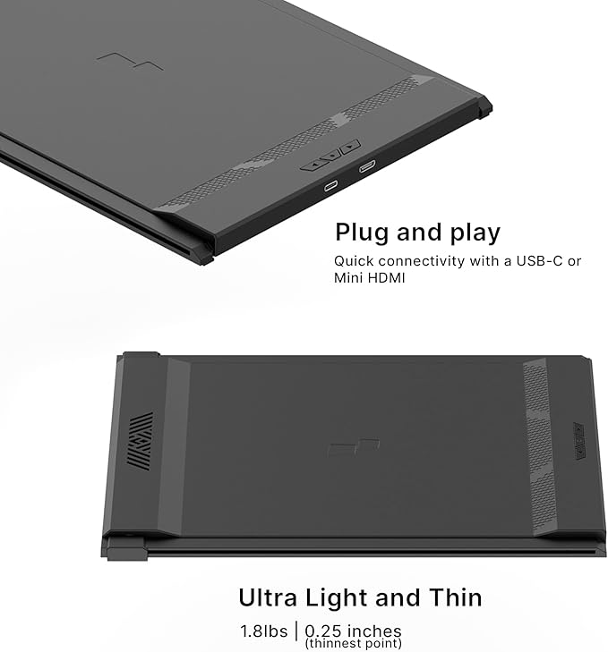 Portable Monitor - New Mobile Pixels Duex Max DS 14.1" Laptop Screen Extender, FHD 1080P Travel Monitor, USB C/USB A/HDMI Plug and Play Laptop Monitior for Windows/Mac/Android/Switch