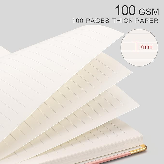 EMSHOI Meeting Notebook for Work - B5 Half Meeting Half Note Planner, 100 Pages, 100GSM Thick Paper, Hardcover, Project Organizer for Women Men Office, Business, Note Taking, 8"x10.2" - Pink