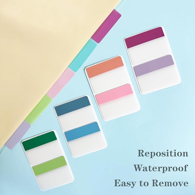 ELII 900 PCS Book Tabs 2 Inch Sticky Index Tabs, Colored Page Markers Repositionable Tags Reading Tabs Self Adhesive Tape Flags for Books, Binders, Notebook and File Folders