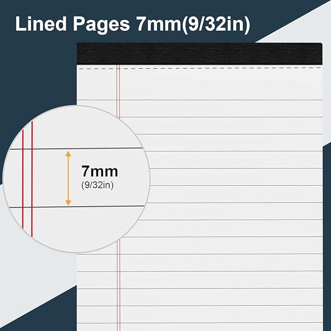 8 Pack Legal Pads 4x6 Inch 30 Sheets Mini Lined Paper Pads for Office Supplies Taking Notes/Writing List, Small Notepads College Ruled Legal Memo Pad for Home, Office, School, or Business Writing Pad