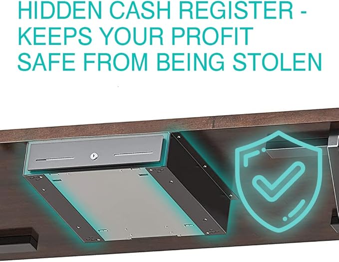 TidyFriend Cash Register Stand Brackets, 16 in Cash Drawer Under Counter Mount Brackets, Heavy Duty Steel Mounting Brackets for Square Cash Drawer, Brackets for Cash Drawer Under Counter (2 Pack)