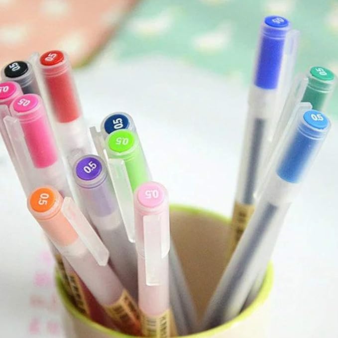 sencoo 12 pack Premium Gel Ink Pen Fine Point Pens Ballpoint Pen 0.5mm for Japanese Office School Students Stationery Supply Children Gift Pens