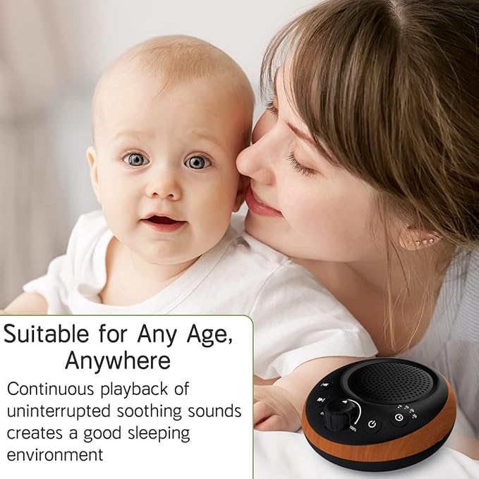 iDealSleep Sound Brown Noise Machine White Noise Machine Nonstop 30 Soothing Sounds Sound Therapy for Baby Kids Adults Sleep Machine 36-Level Vol Auto-Off Timer Memory Function for Home Travel Office
