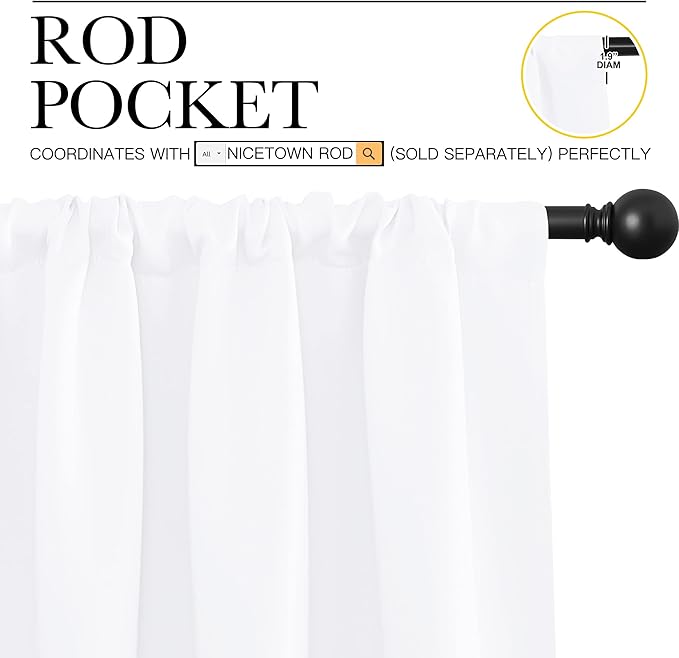 NICETOWN 50% Light Blocking Kitchen Curtains
