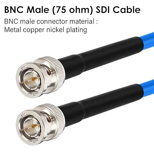 XRDS -RF 25FT SDI Cable, 3G/6G-SDI Cable BNC Digital Video Cables 75 Ohm RG59 BNC Male Cables for 3G/6G HD SDI Monitor Video Recorder Converter Splitter Security Camera