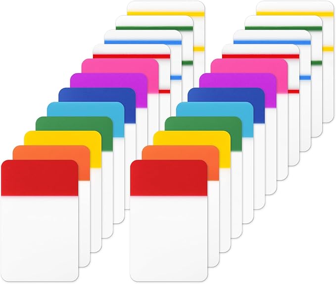 1 Inch Tabs for Notebooks, 480 Pieces Sticky Note Tabs File Index Tabs for Books, Binders, Papers, Documents, File Folders (24 Sets 12 Colors)