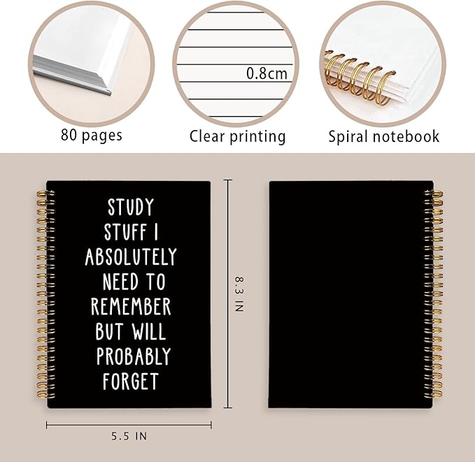 LIANGW Funny Notebooks for Work, School Stuff Journal for Women & Men, College Ruled Journaling Notebook for Writing, School Supplies for Teen Girls, 5.5x8.3 Inch