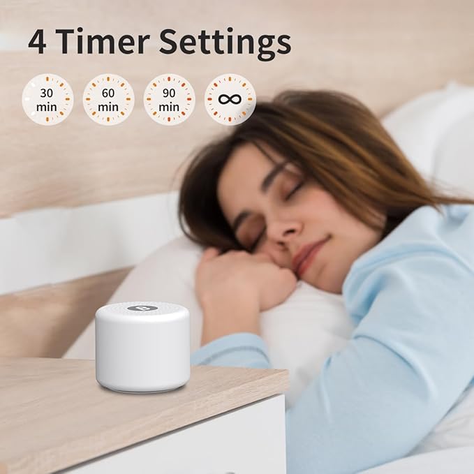 Mini Portable Sound White Noise Machine Baby Patter for Sleep with 30 Soothing Sounds for Baby Kids Adults 32 Volume Levels Sleep Soother Auto-Off Timer for Travel Home Office Privacy
