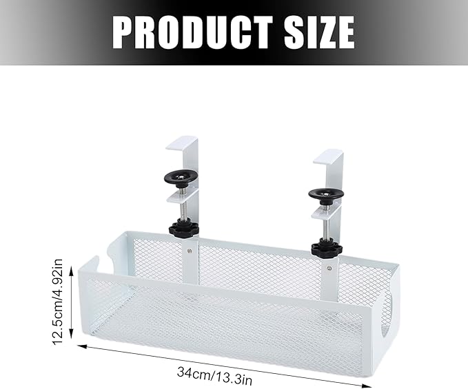 Under Desk Cable Management Tray | Space Saving Cord Organizer,Wire Organizer Under Desk | for Family Friends Students Adults Men Women Home Indoor Office Study Kitchen