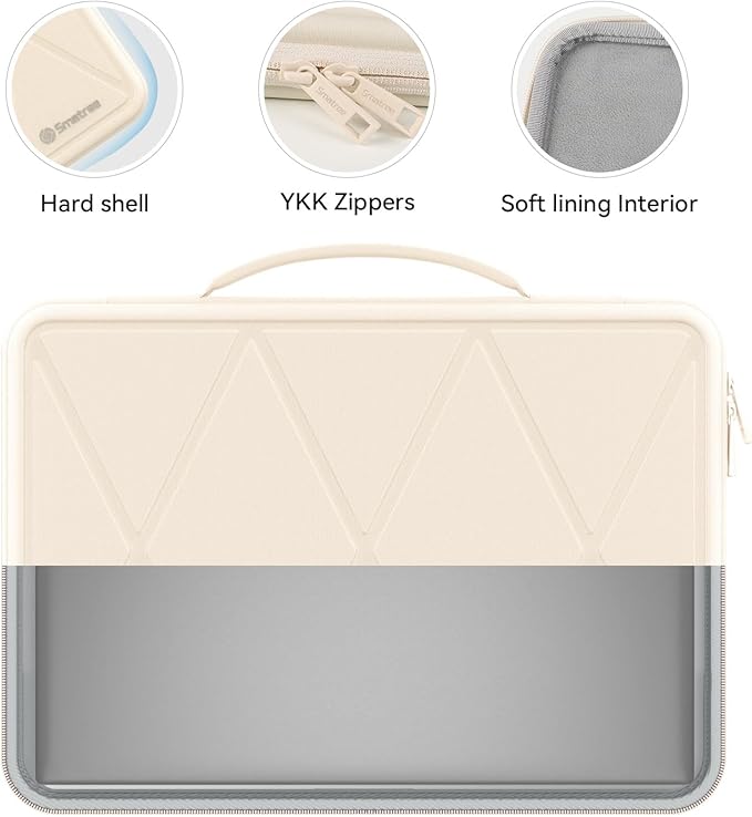 Smatree Hard EVA Protective Sleeve Case Compatible for 14 inch ASUS Zenbook Duo UX8406, for 14 inch Zenbook 14 UM3406, for 14inch ExpertBook B9 OLED B9403 Notebook Bag, White (X8038TW)