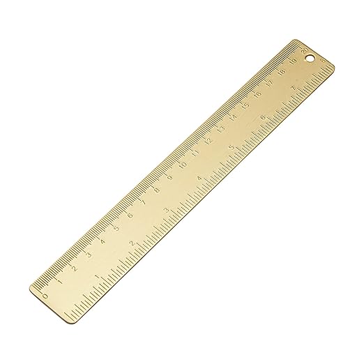 Brass Ruler Straight Ruler Measuring Tool for Student School Office(20cm 7.9inch) Students Stationery