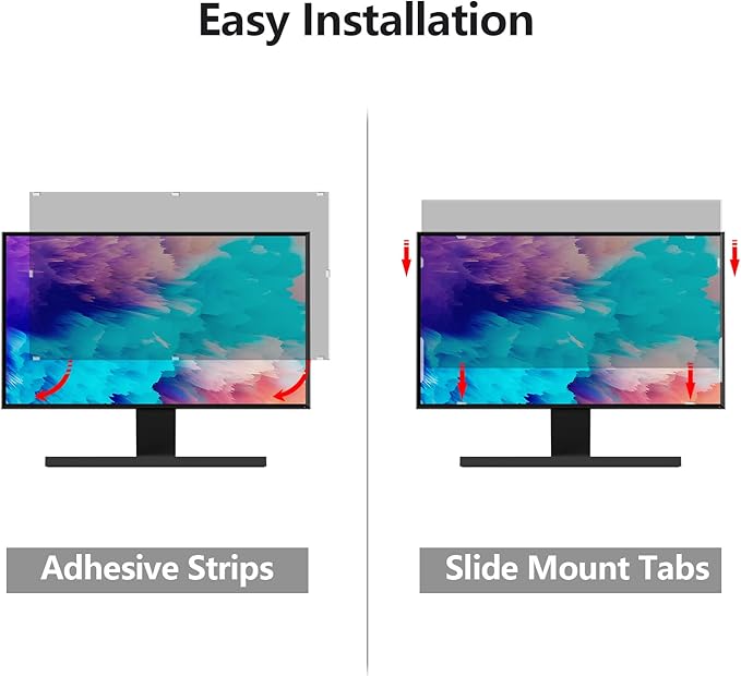 【2 Pack】 Computer Privacy Screen Protector 24 Inch with Hp Dell Asus Samsung LG and More, Removable Security Shield Filter for 16:9 Aspect Ratio Monitor Like ViewSonic Sceptre