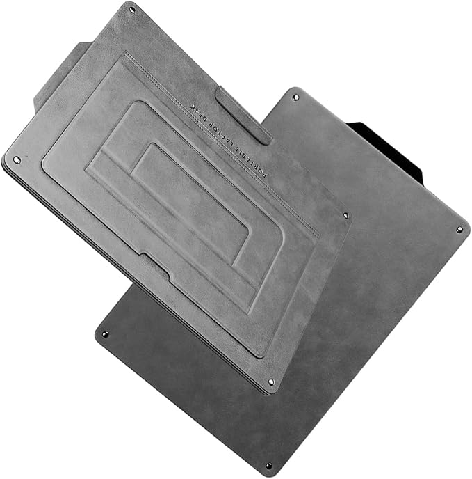 PUNCUBE Portable Lap Desk - Lap Desk with Retractable Mouse Pad, Adjustable Stand, Writing Board, Expandable Surface, and Heat Protection for Laptops and Tablets (Silver Grey)