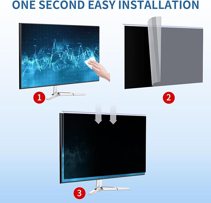 DEJIMAX 27 Inch Computer Privacy Screen for 16:9 Computer Monitor, Anti-Blue Light Monitor Privacy Screen Filter, Anti-UV Computer Shield, Hanging Type