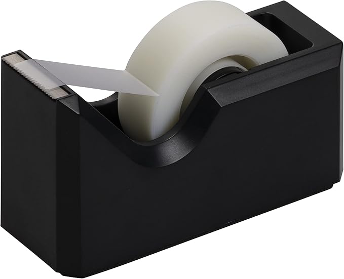 JAM PAPER Colorful Desk Tape Dispensers - Black - Sold Individually