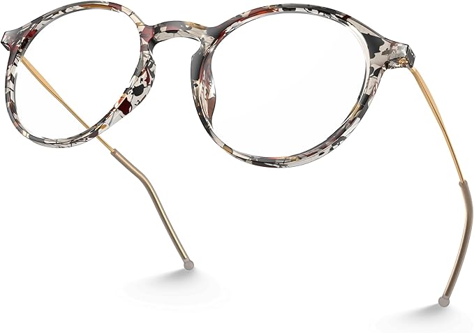VISOONE Round Lightweight Blue Light Blocking Glasses Women Men Fashion Cute Thin Eyewear Niko