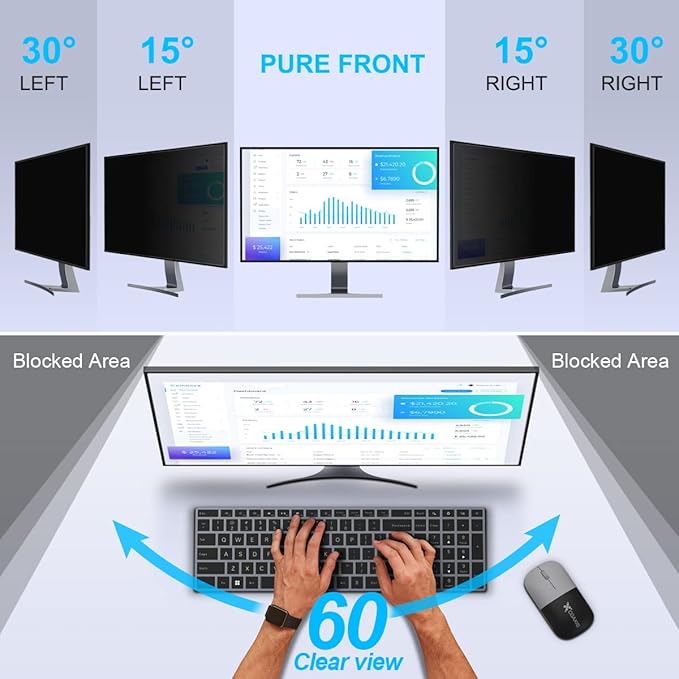 JEAPKA [2-Pack] 24 Inch Privacy Screen for Monitor Computer Screen Privacy Filter for 16:9 Widescreen Monitor Desktop PC Monitor Privacy Film Monitor Privacy Shield and Anti-Glare Protector