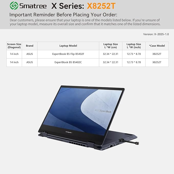 Smatree Hard Sleeve Case Compatible for 14 inch ASUS Vivobook 14X/Flip14/S 14Flip, for ExpertBook B5 Flip, for Zenbook Duo 14, for Chromebook Flip CX3, for ASUS L410/ROG Zephyrus G14, Green (X8252TG)