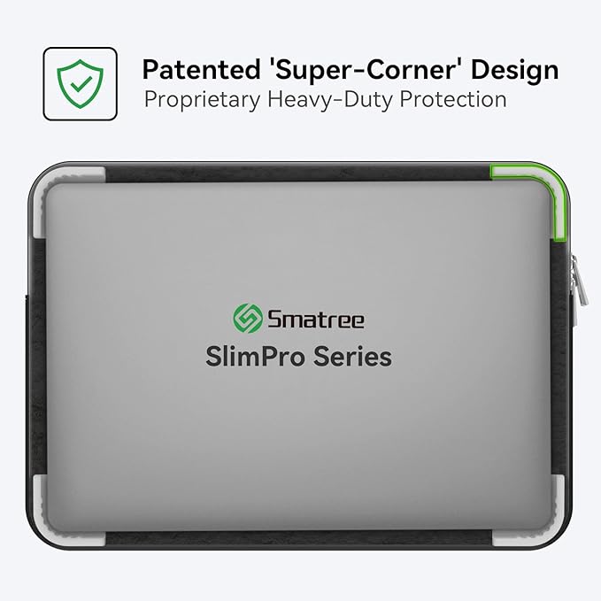 Smatree SlimPro Laptop Sleeve Case for 14 inch HP ProBook 445/440 G10/G9 Notebook PC, HP Laptop Case with Swift-Access Accessory Pocket, Patented Super-Corner Design, Light Grey (S420LG)