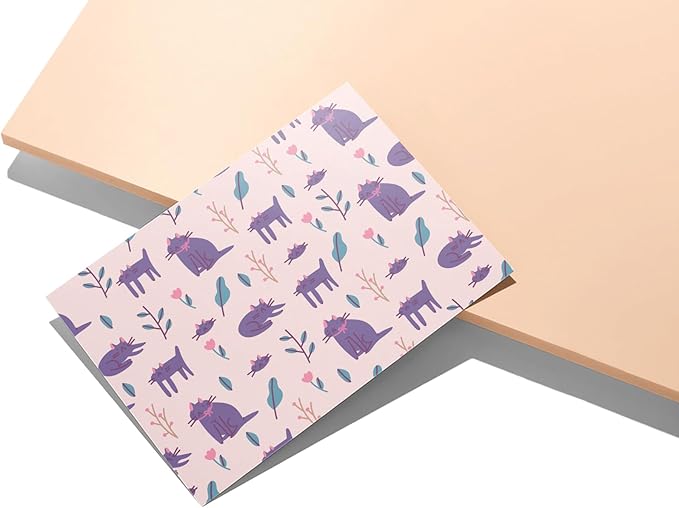 Twigs Paper Note Cards – 12 Assorted Cat Pattern Designs with Envelopes – Made in the USA – Eco-Friendly Blank Cards for Everyday Correspondence – 5.5 x 4.25 Inches