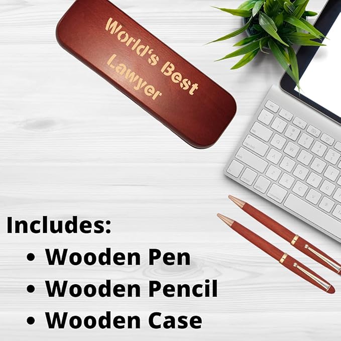 Personalized Wooden Ballpoint Pen with Personalized Case | Rosewood Pen Set | Fully Customizable | Gift for graduations, birthdays, weddings, for him and for her (Pen and Pencil w/Case)