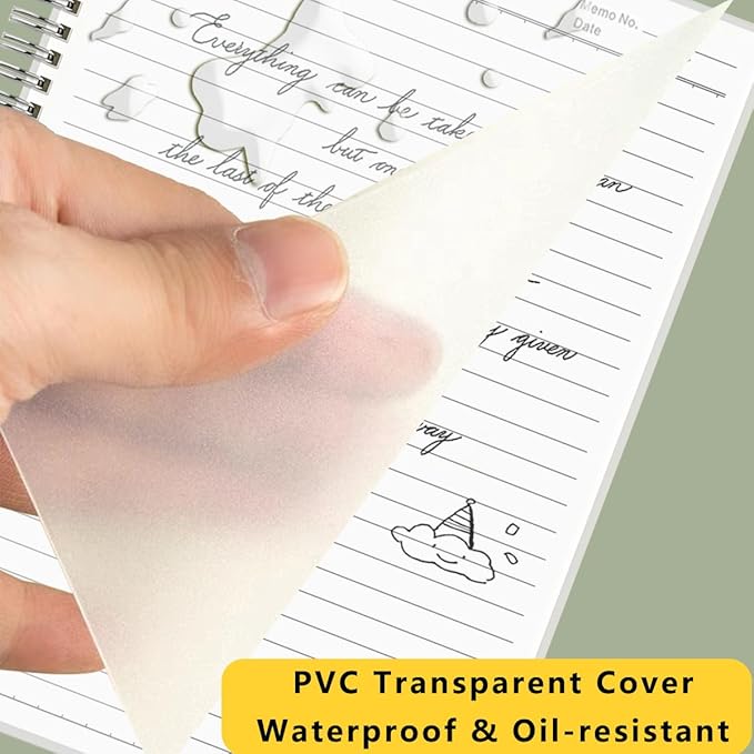 Large College Ruled Spiral Notebook 8.5" x 11" with 120gsm Thick Lined Paper, Elastic Band and Transparent Hard Cover - 3 Pack 480 Pages A4 Notepads for Journaling, Planning, Writing (Ruled, A4)