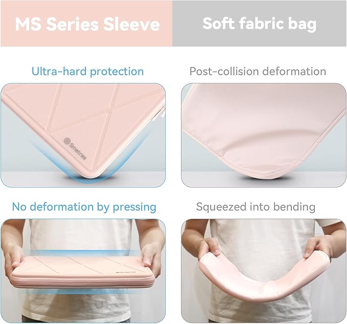 Smatree MS85T Hard EVA Protective Sleeve Case with Stand Compatible for 15.6 inch Acer Aspire Go 15, for 15.6 inch Acer Aspire 5 A515-58M-7570, for 16inch Swift Edge 16 Laptop, Pink
