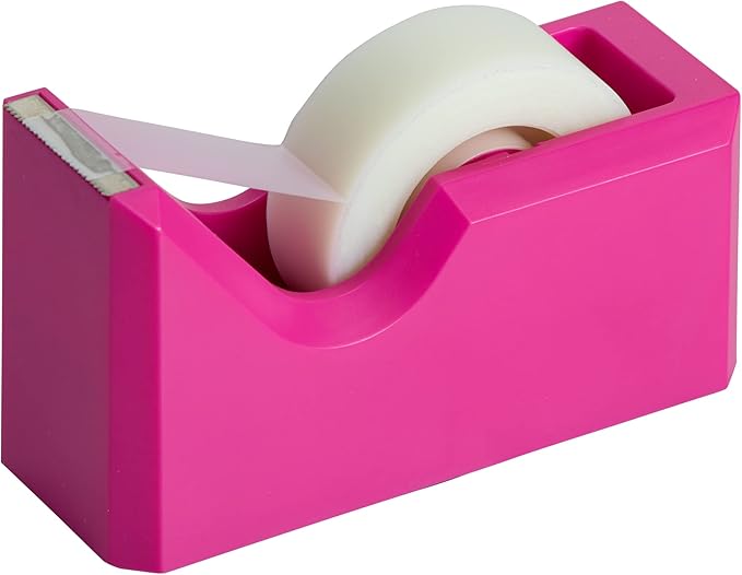 JAM PAPER Colorful Desk Tape Dispensers - Pink - Sold Individually
