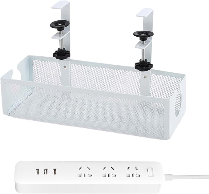 Under Desk Cable Tray - Non-Drilling Wire Organizer,Wire Organizer Under Desk,for Family Friends Students Adults Men Women Home Indoor Office Study Kitchen