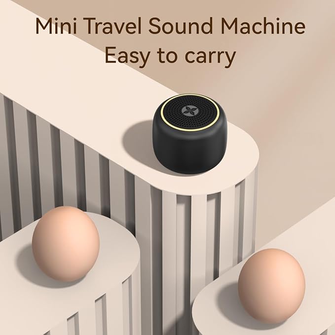 Portable Sound Machine Small Mini White Noise Machine Brown Noise 30 Soothing Sounds Rechargeable Speaker Block Noise 4 Memory Function Natural Baby Adults Kids for Travel Office Privacy Improve Sleep