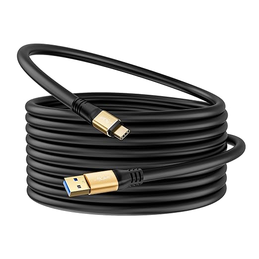 USB 3.0 A to USB C Cable 15FT, Extra Long Type A to Type C Cord, 3A Fast Charging & 5Gbps Data Transfer, Compatible with iPhone 17/16/15 Series, Samsung Galaxy S10 S10+, iPad, Tablets, Laptops