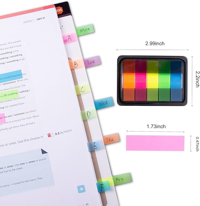 Golcellia 300 Pcs, Transparent Sticky Notes, Page Markers, Sticky Tabs, Label Stickers, Pop Up Index Tabs, Flags Stickers