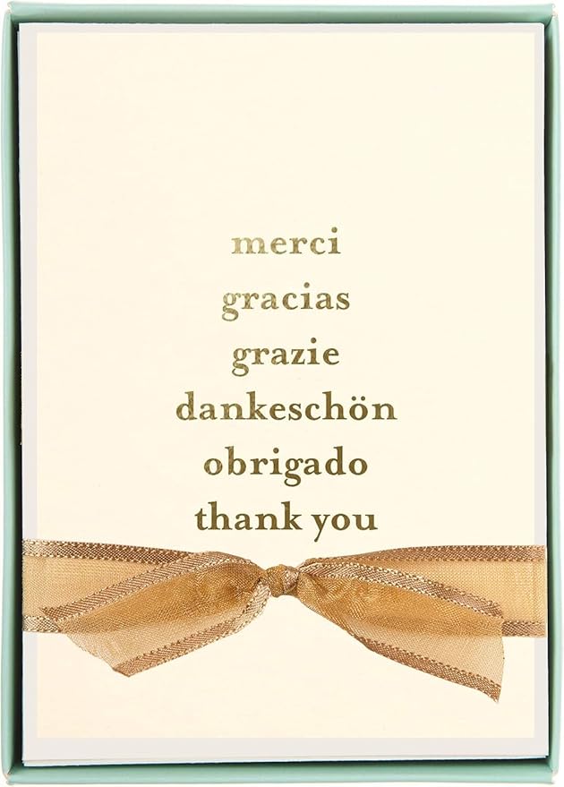 Graphique Box of Cards, Thank You Languages - Includes 10 Cards with Matching Envelopes and Storage Box, Cute Stationery Made of Durable Heavy Cardstock, Cards Measure 3.25" x 4.75" (L1542CB)