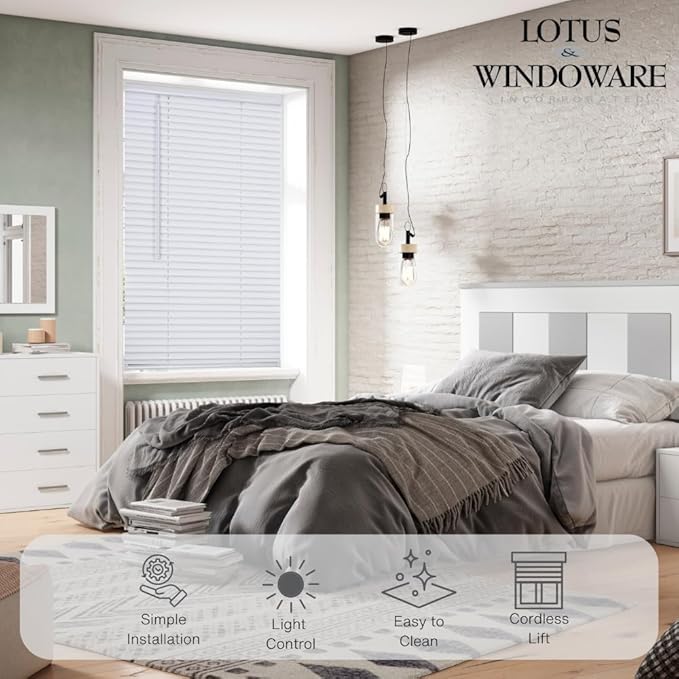 Lotus & Windoware Cordless Mini Blind, Window Blinds