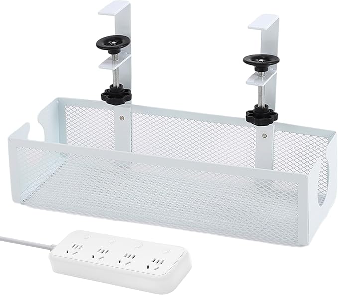 Under Desk Cable Tray - Non-Drilling Wire Organizer,Wire Organizer Under Desk,for Family Friends Students Adults Men Women Home Indoor Office Study Kitchen