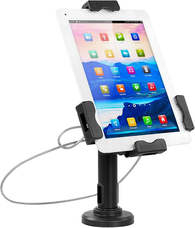 Mount-It! Secure Universal Tablet POS Kiosk with Wall Bracket Add-on | Locking Tablet Stand with Adjustable Clamp for iPad, iPad Air, Samsung Galaxy Tab, Surface Go & 7.9"- 10.9" Tablets - MI-3784