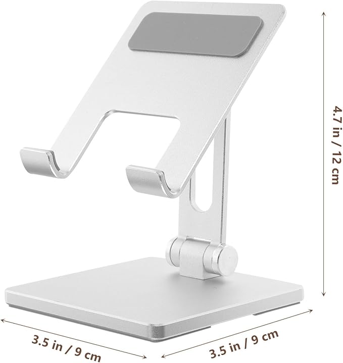 HOLIDYOYO Adjustable Aluminum Alloy Tablet Holder and Laptop Stand for Desk, Foldable Multi-Angle Tablet Stand Compatible with Ipad, Portable Desktop Holder for Home and Office Use