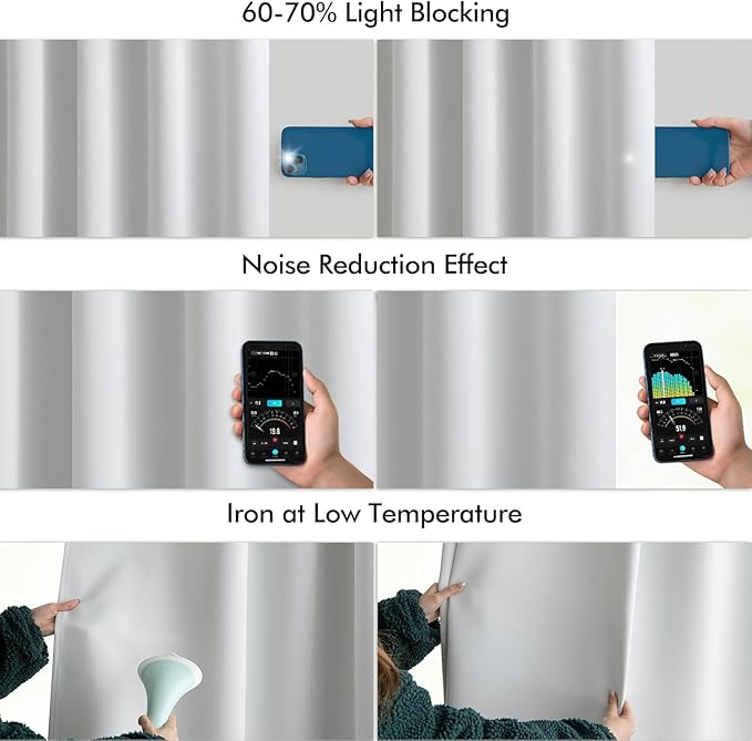 MIULEE Back Tab Light Blocking Curtains 120 Inch Long 2 Panels Set